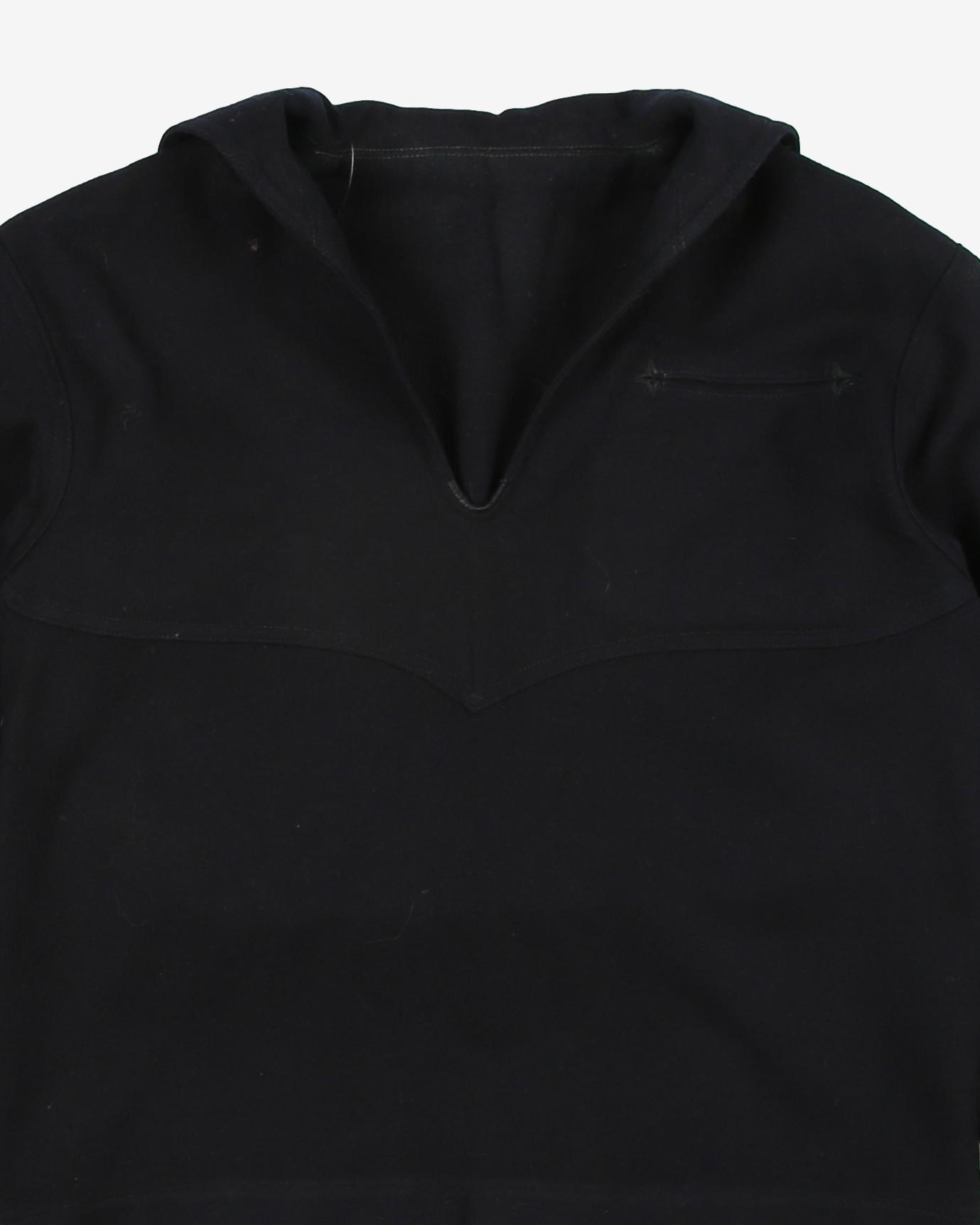 1940s VINTAGE US NAVY Black WOOL CRACKERJACK JUMPER - x-Small