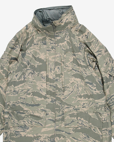 2000s US Air Force ABU Digital Tigerstripe ECWCS Waterproof Parka - Small / Regular