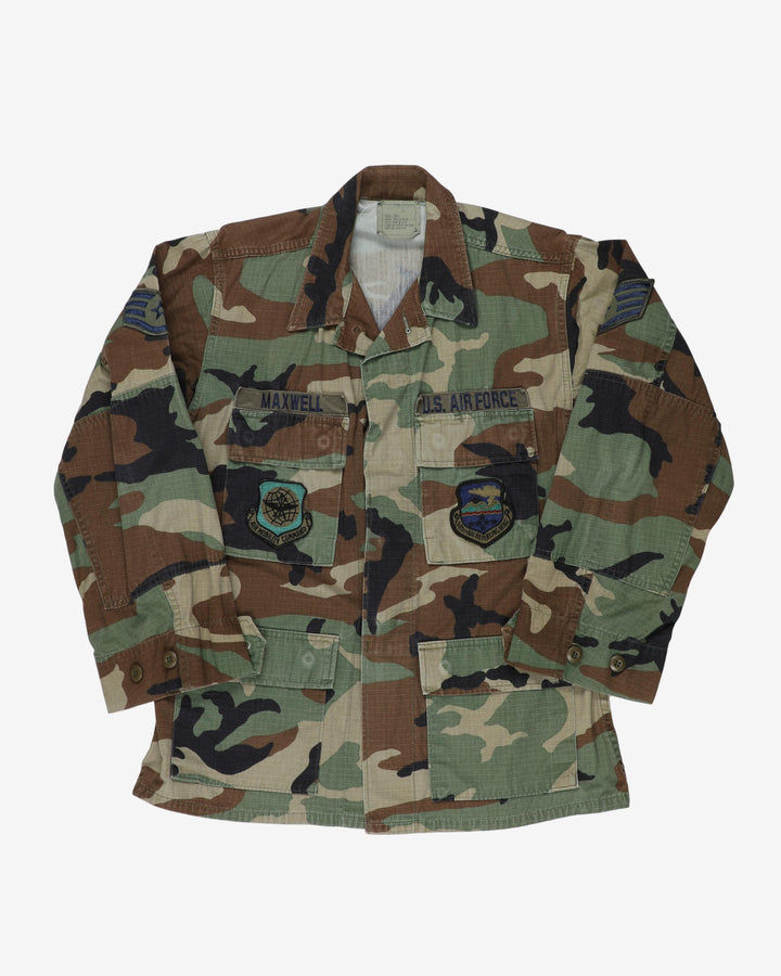 1999 Vintage US Air Force Maxwell M81 Woodland Camo BDU Coat - small / short