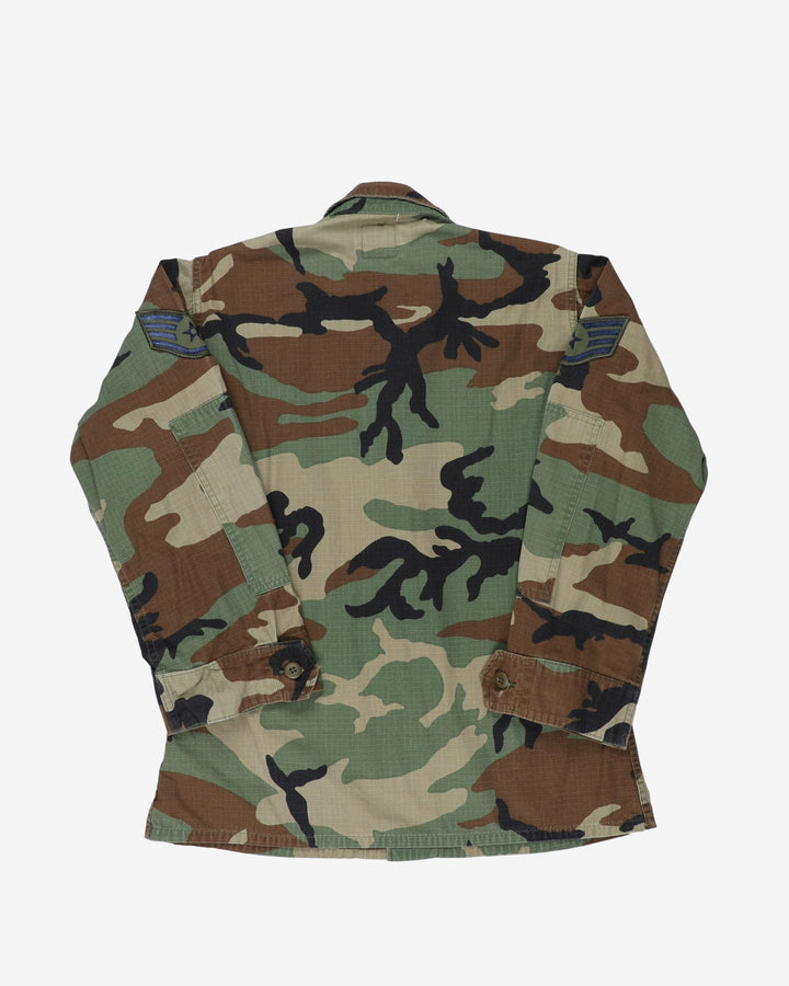 1999 Vintage US Air Force Maxwell M81 Woodland Camo BDU Coat - small / short