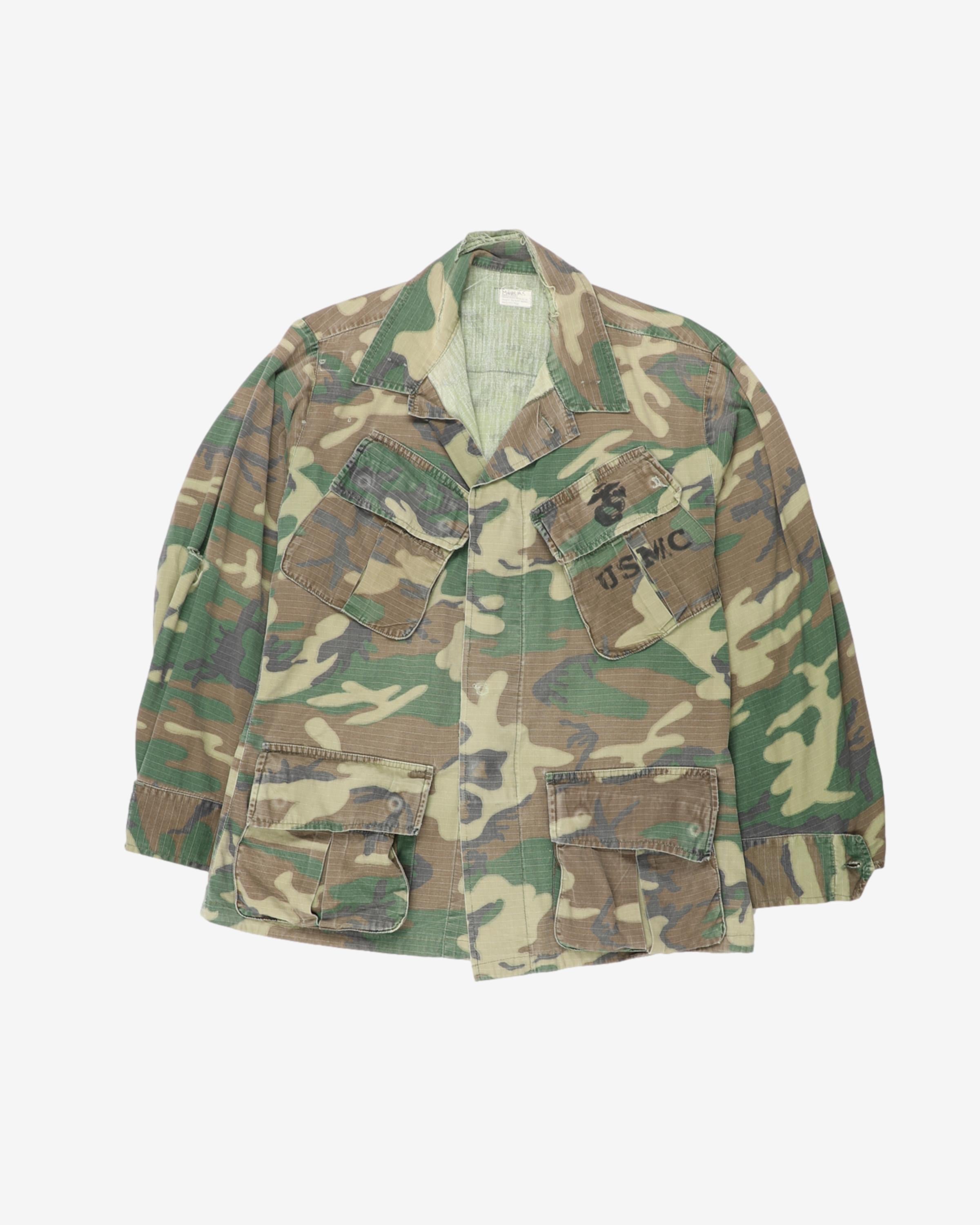 1970 Vietnam Vintage US Marines ERDL Tropical Combat Coat / Jungle Jacket - Small