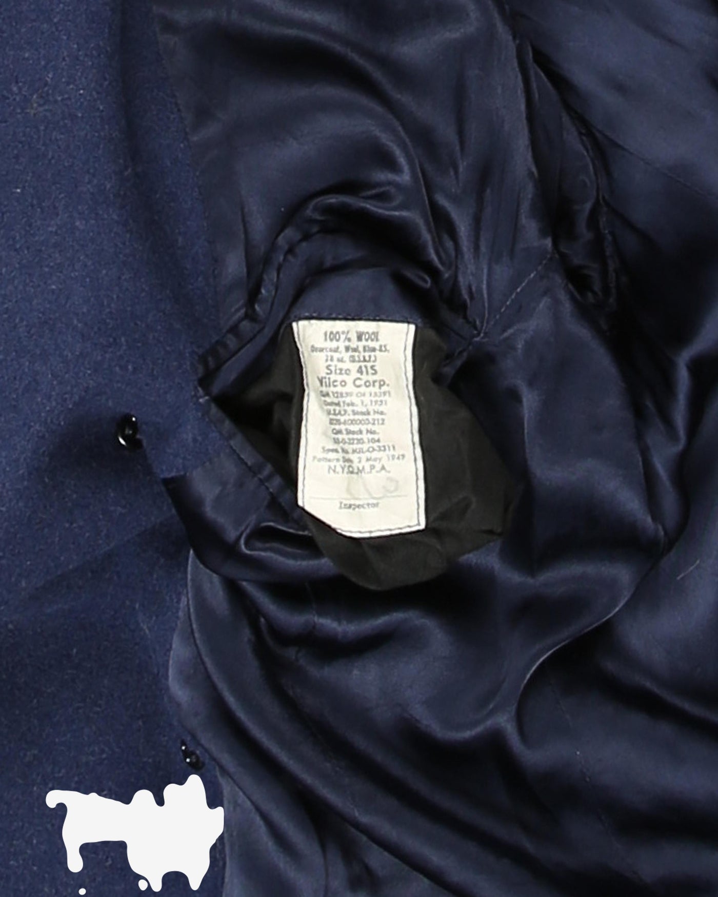 1951 Vintage US Air Force Blue Wool Overcoat - 41S