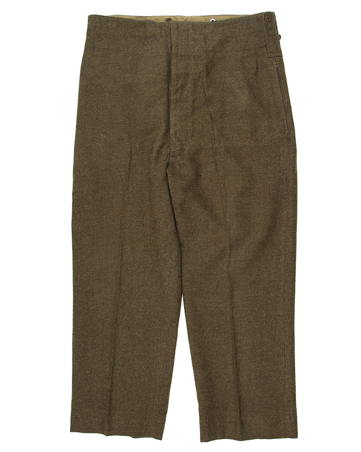 1962 Vintage Post-WW2 Canadian Army M1954 Serge Wool Trousers - 40"