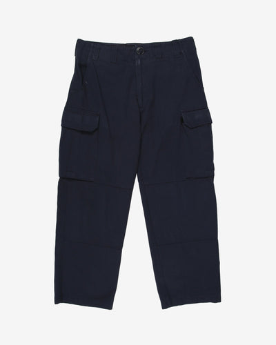 2000s Canadian Navy Blue Cargo Trousers - 36x26