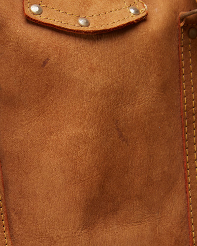 Vintage 1970s Brown Leather Holdall Bag - One Size