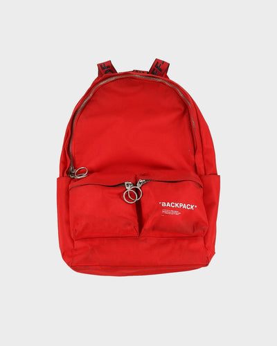 Off-White Well-Worn Red "Backpack" Virgil Abloh Design Rucksack / Backpack