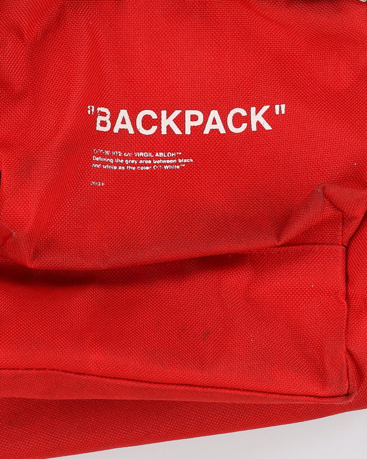 Off-White Well-Worn Red "Backpack" Virgil Abloh Design Rucksack / Backpack