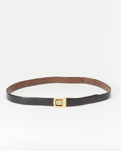 Pierre Cardin Reversible Black Brown Buckle Belt - W40 W45