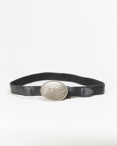 Black Leather And Jack Daniels Buckle Belt - W38 W42