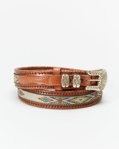 Vintage Wrangler Leather And Woven Belt - W35 W39