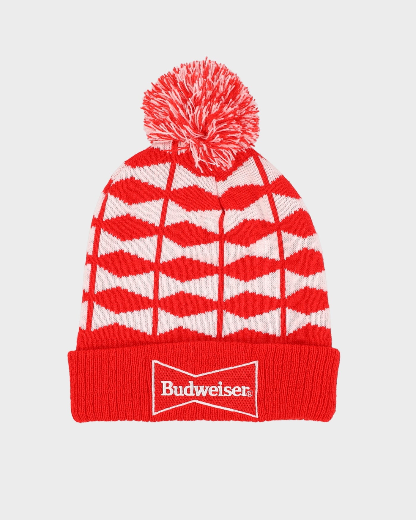 Budweiser Red Bobble Hat Beanie