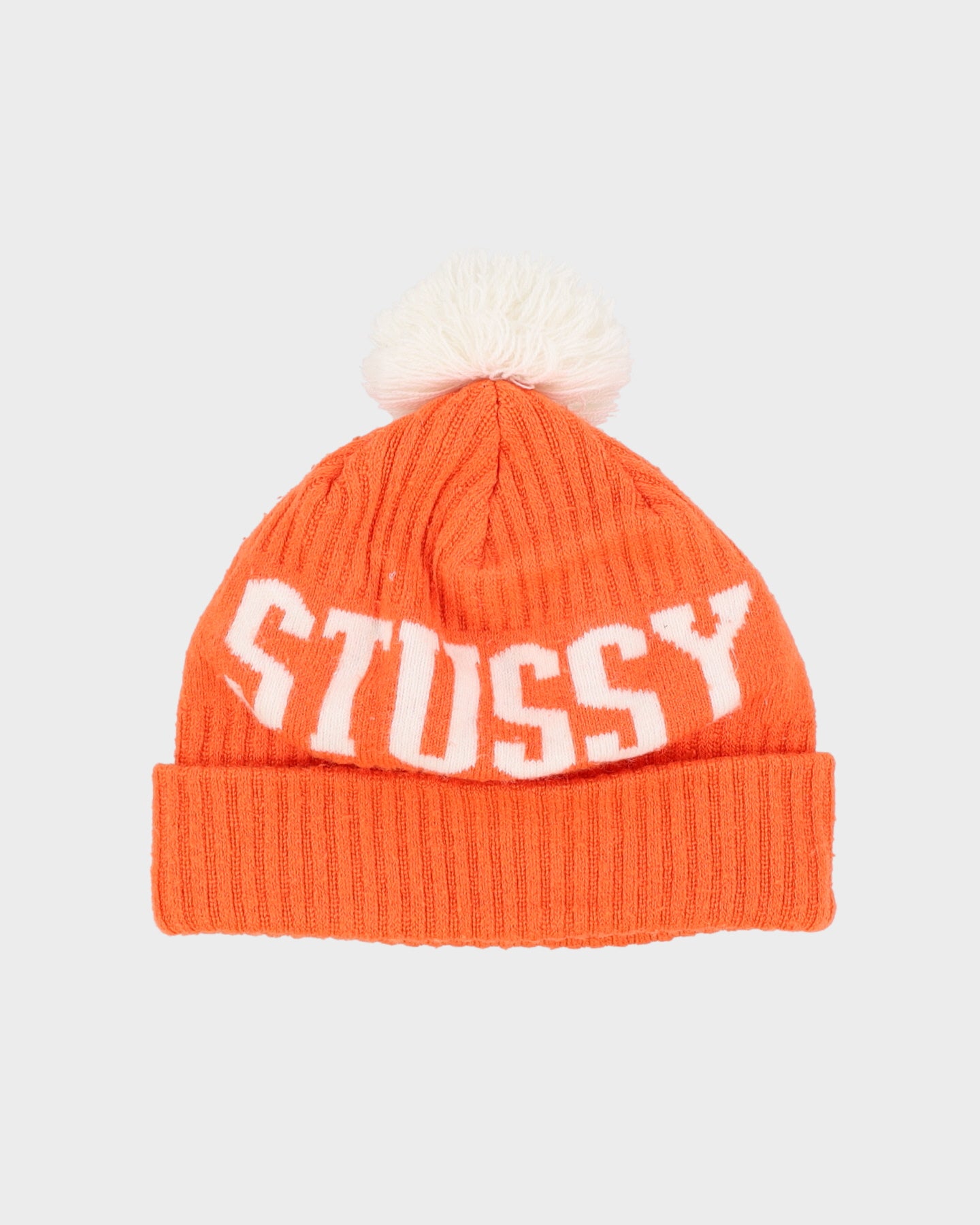 Stussy Orange Bobble Hat Beanie