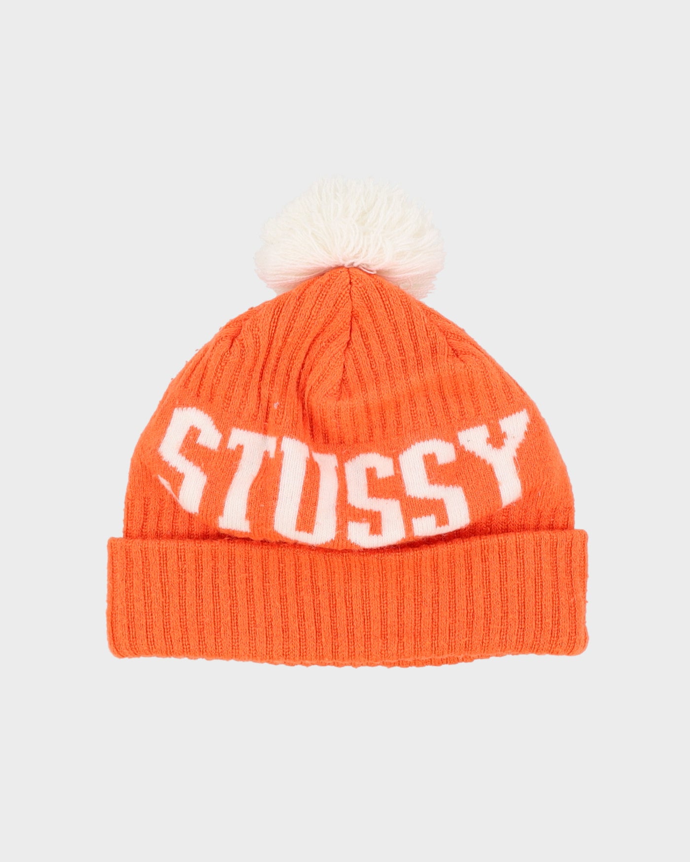 Stussy Orange Bobble Hat Beanie