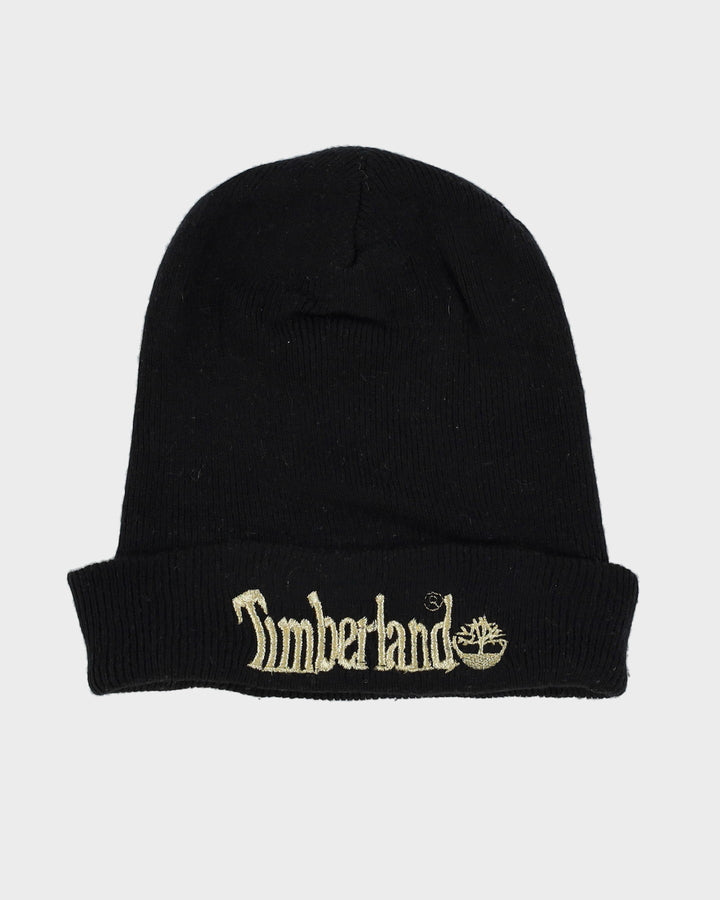 Timberland Black Embroidered Logo Beanie