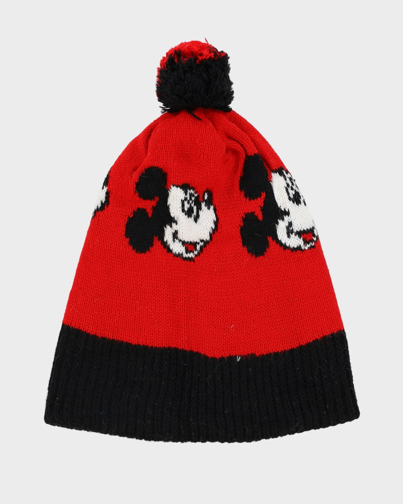 Disney Mickey Mouse Black / Red Bobble Hat / Toque