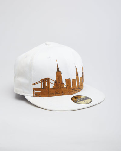 New York Yankees New Era MLB White Skyline Design Fitted Cap / Hat - 7 1/4