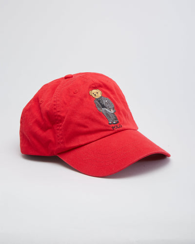 Vintage 90s Ralph Lauren Polo Bear Red Baseball Cap / Hat