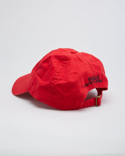 Vintage 90s Ralph Lauren Polo Bear Red Baseball Cap / Hat