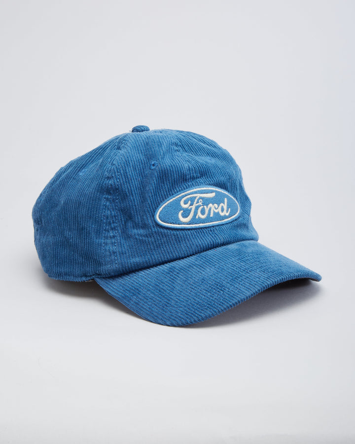 Vintage 90s Deadstock Ford Blue Corduroy Baseball Cap / Hat