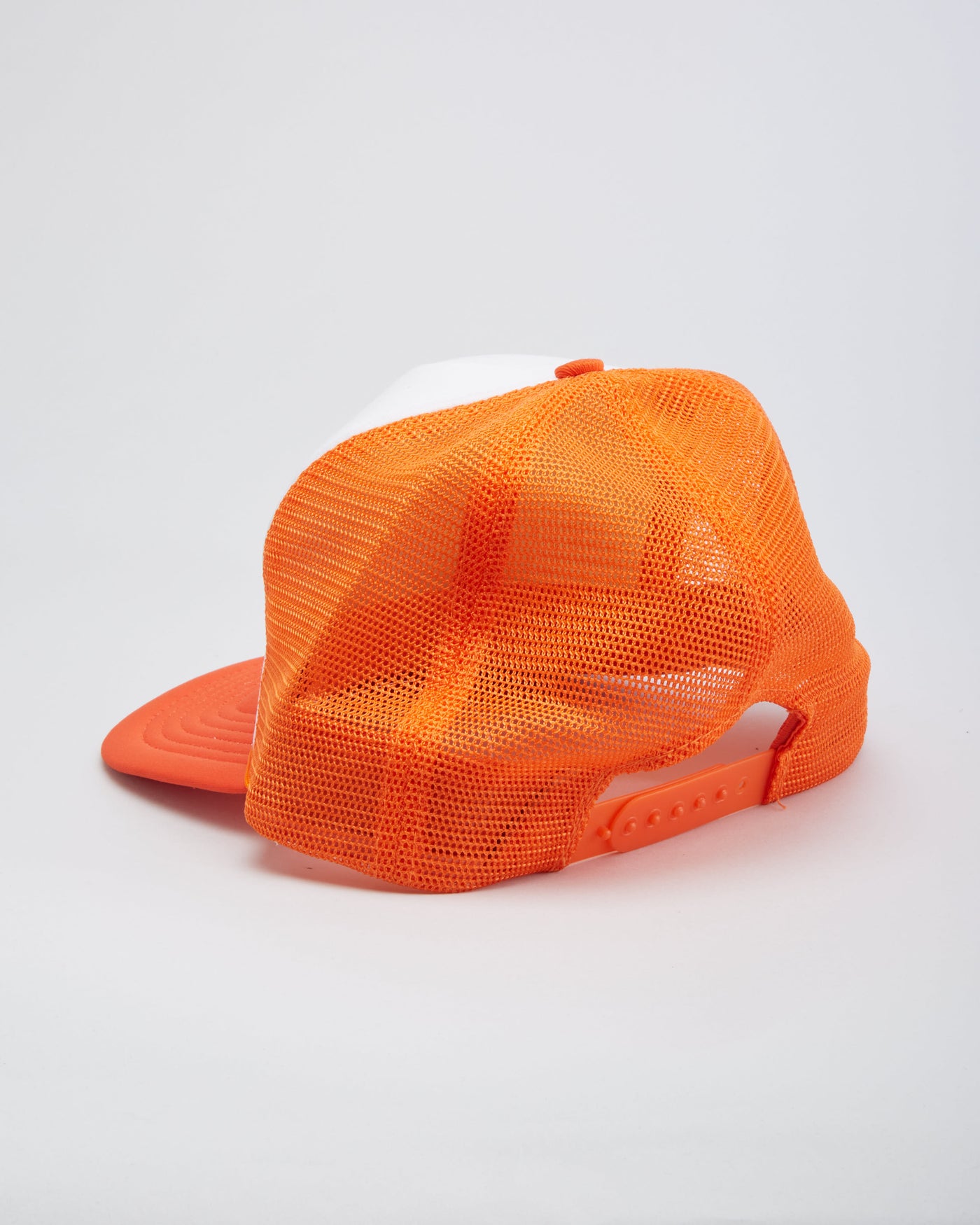 Vintage 80s I'm A Pedal Stompin Road Eatin' Trucker Slogan Orange / White Snapback Trucker Hat