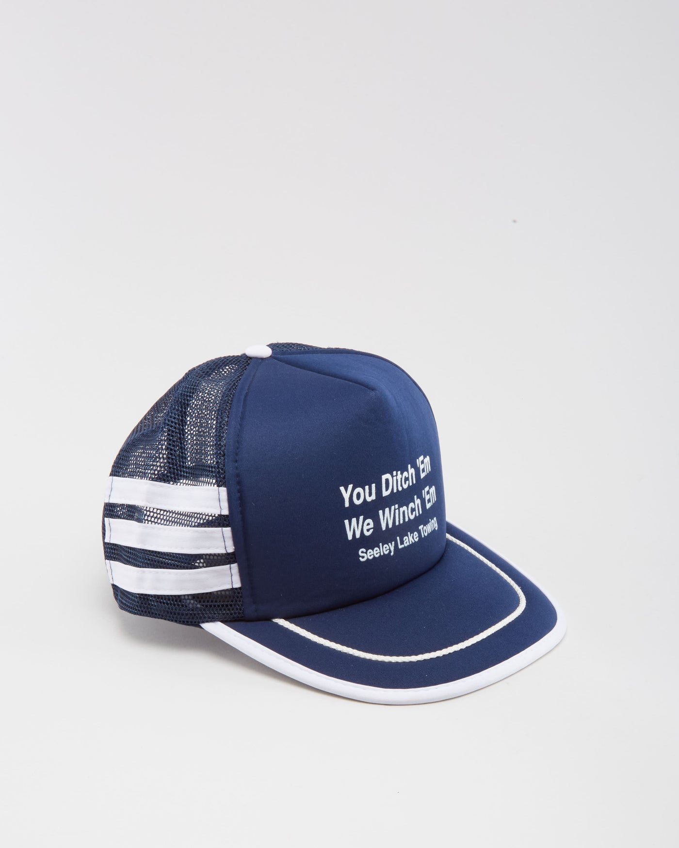 Vintage 90s You Ditch 'Em We Winch 'Em Navy Trucker Hat