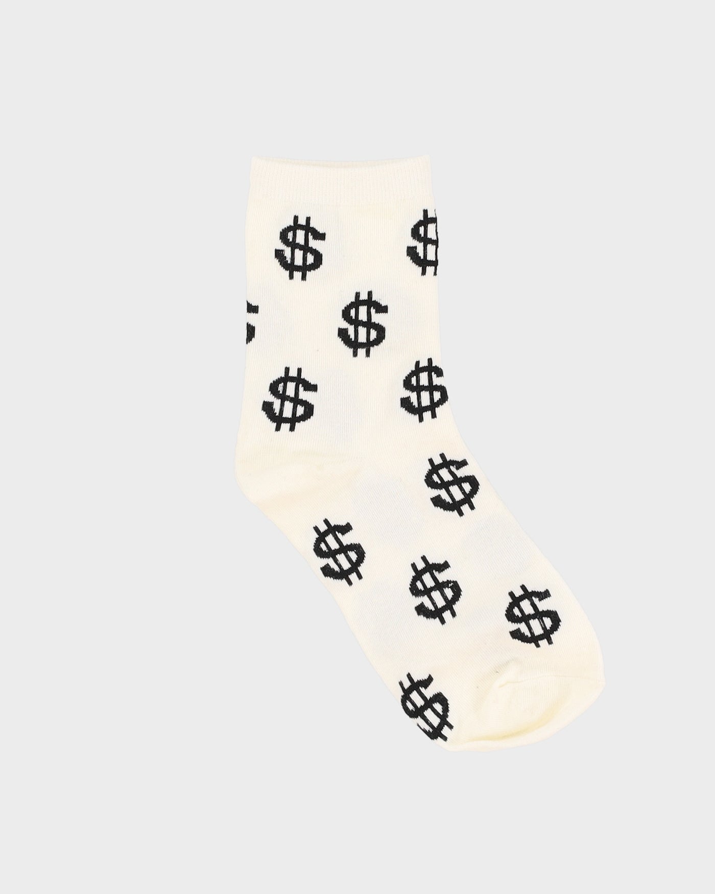 Dollar All Over Patterned White Socks