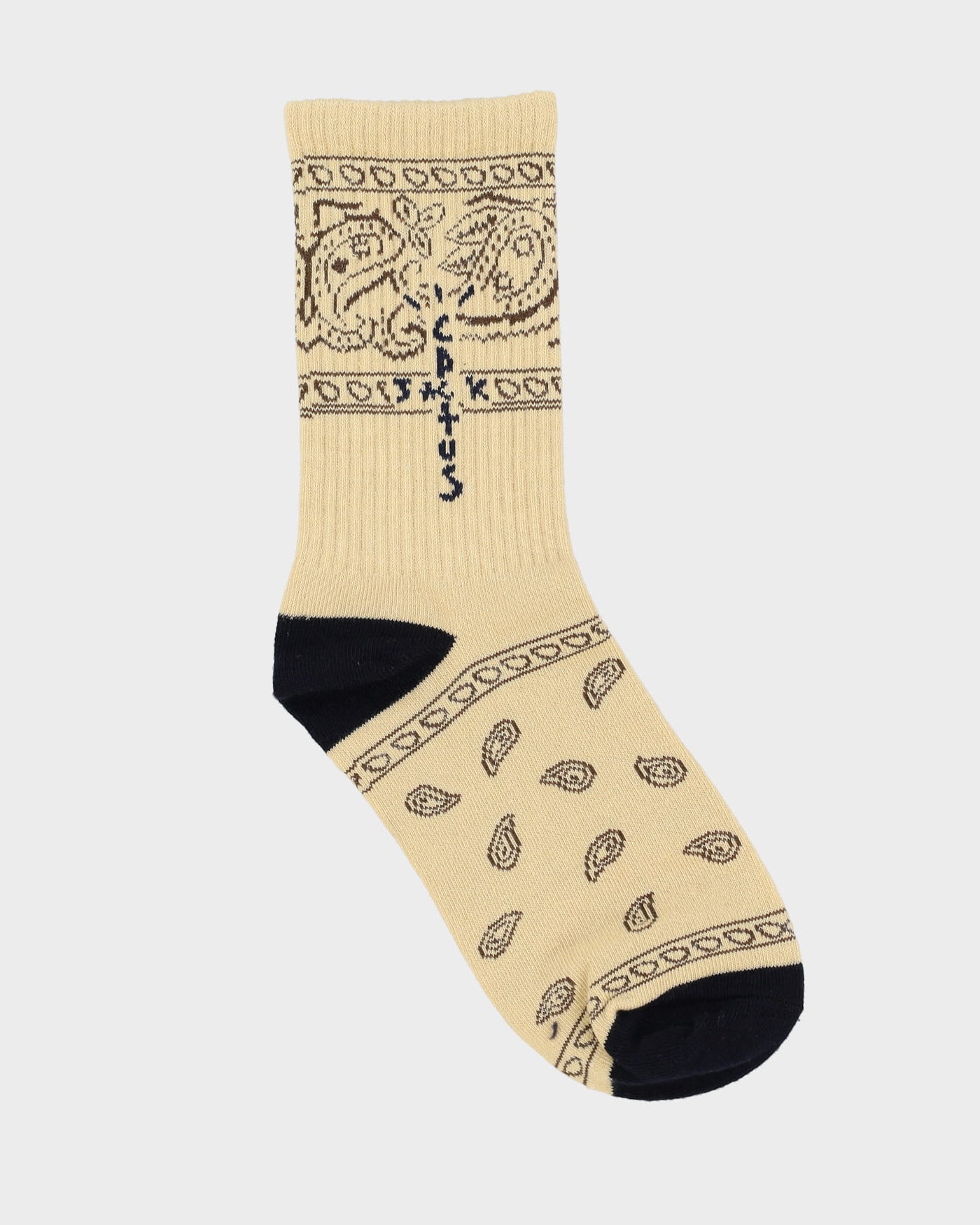 Bandana Beige All Over Patterned Socks