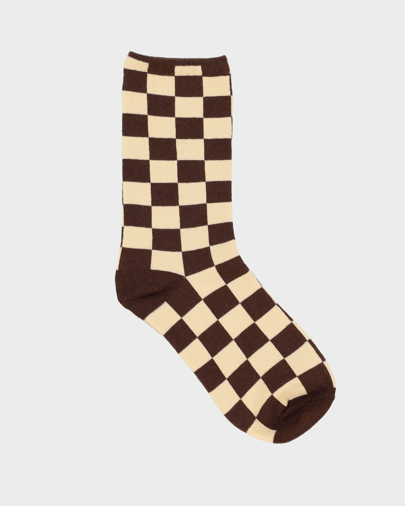 Check Beige / Brown All Over Print Socks
