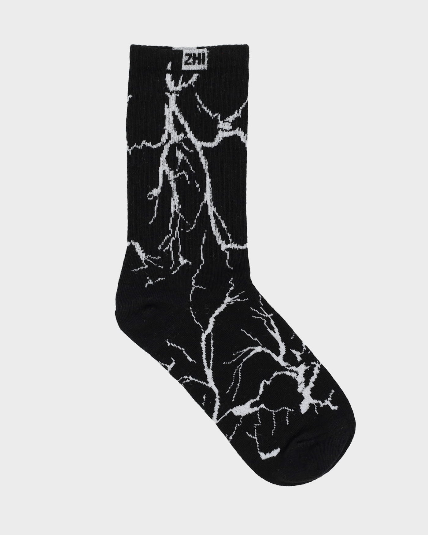 Lightning Black All Over Print Socks