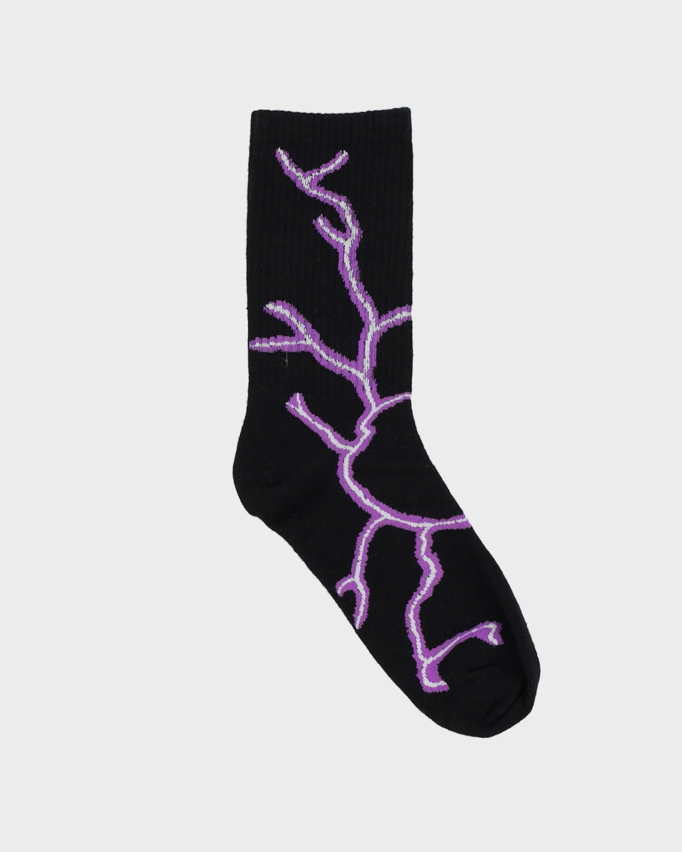 Lightning Black / Purple All Over Print Socks