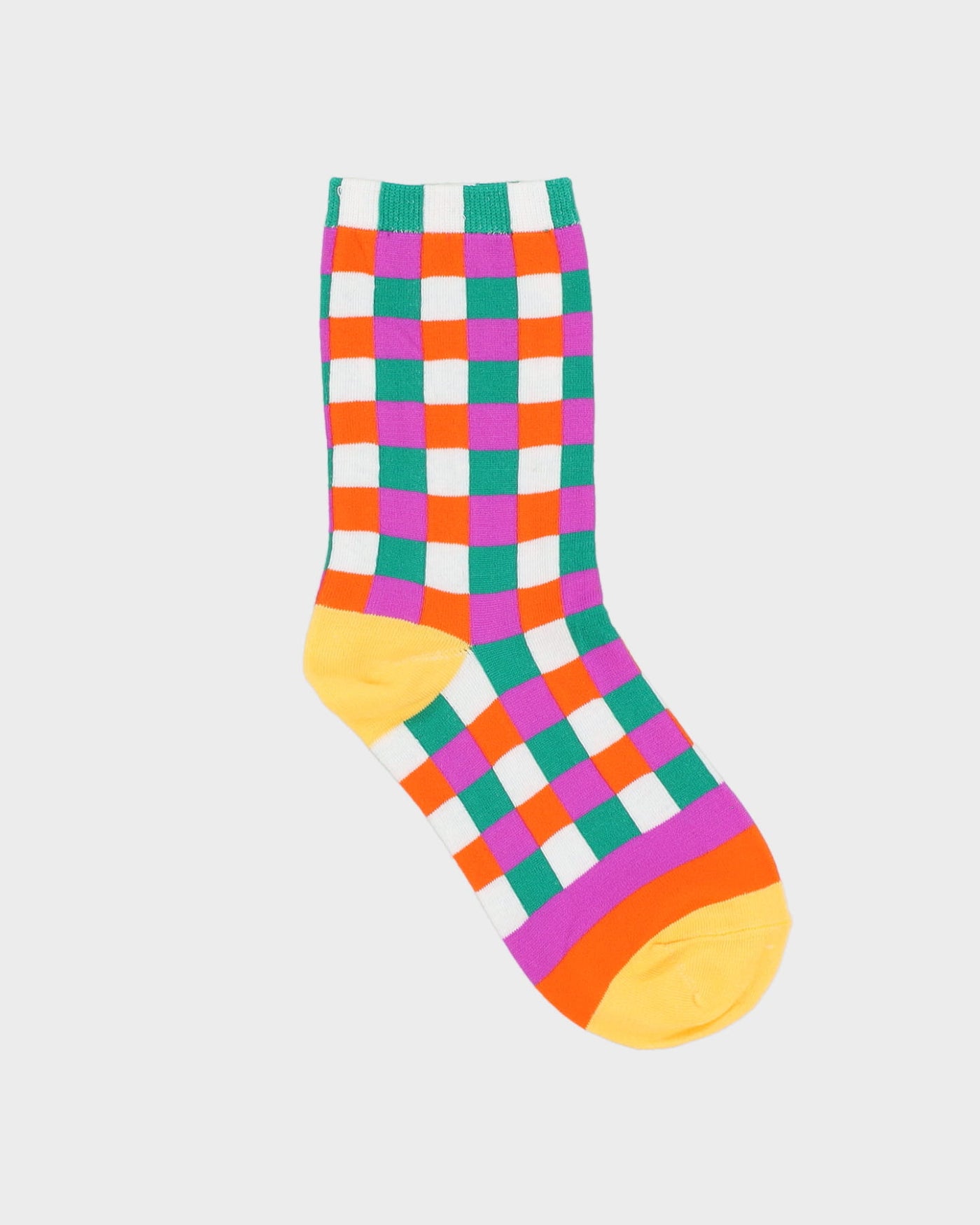 Bright Check Pattern Socks