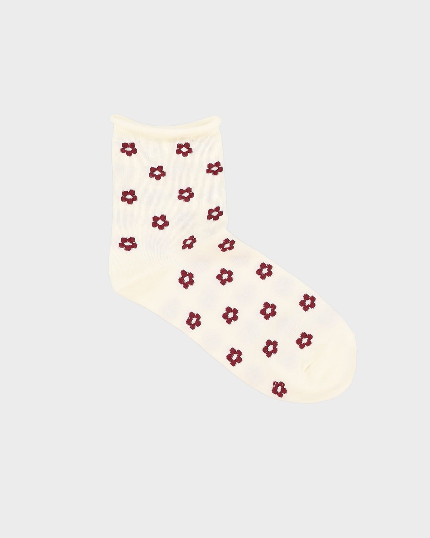 Cream Floral Socks