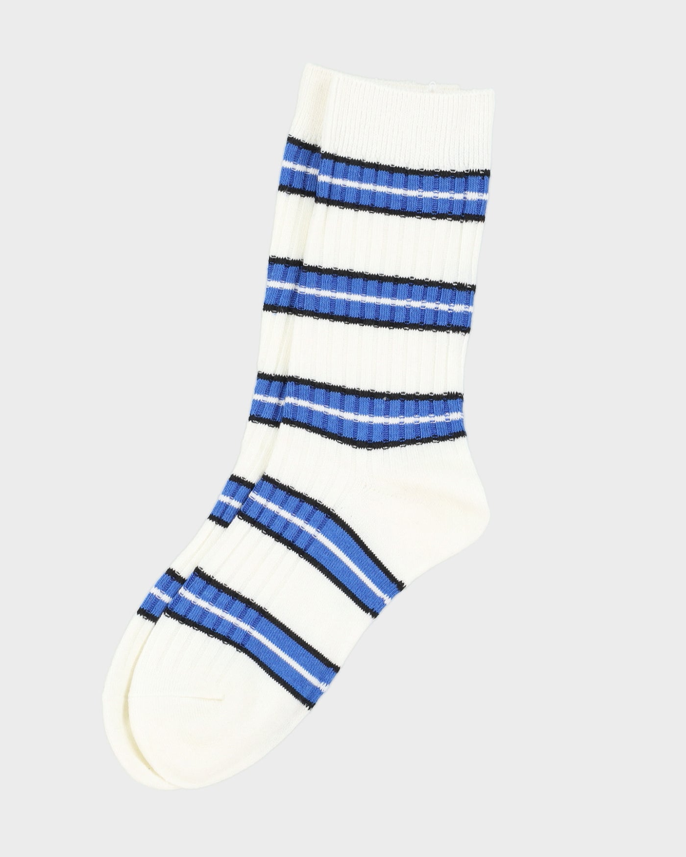 Blue & Black Striped  Socks - One Size