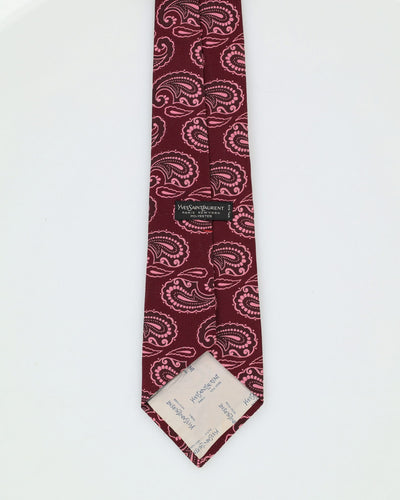 Yves Saint Laurent Purple Paisley Patterned Tie