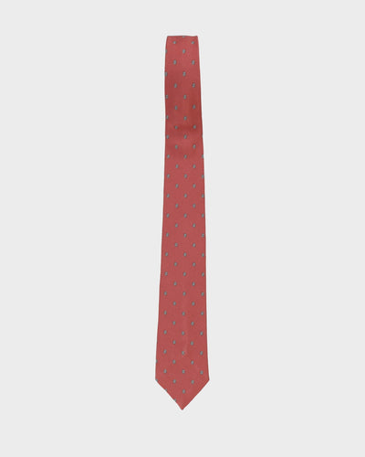 90s Christian Dior Striped Dark Pink Patterned Tie
