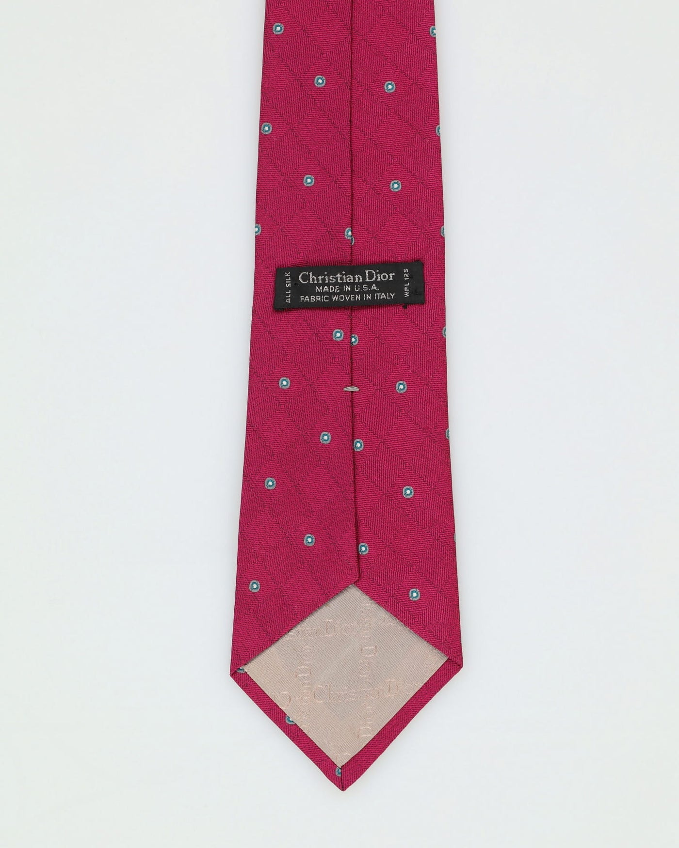 90s Christian Dior Silk Pink / Purple Patterned Tie