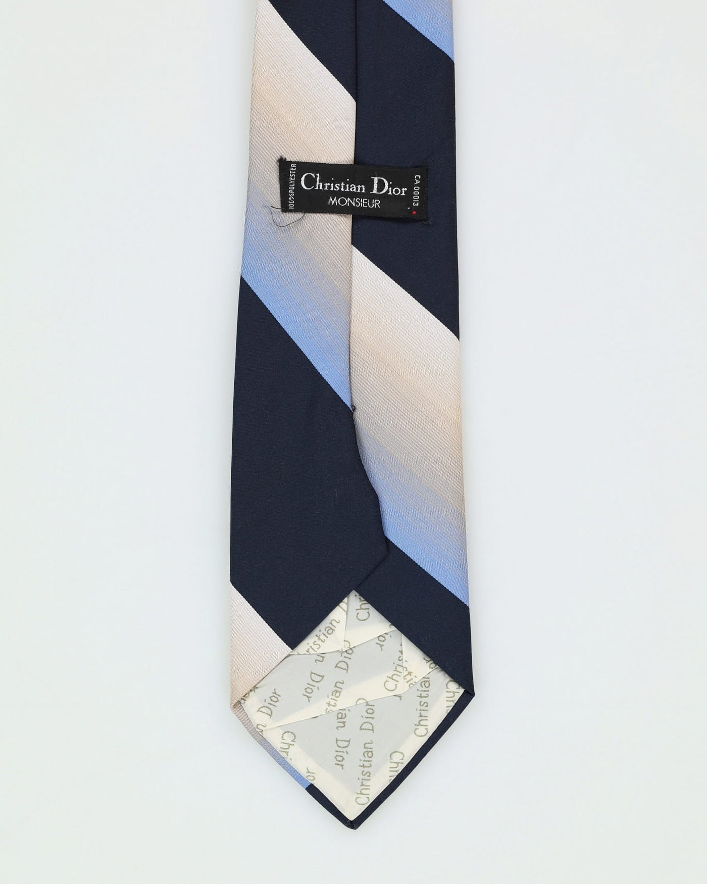 00s Christian Dior Navy / Beige / Blue Patterned Tie