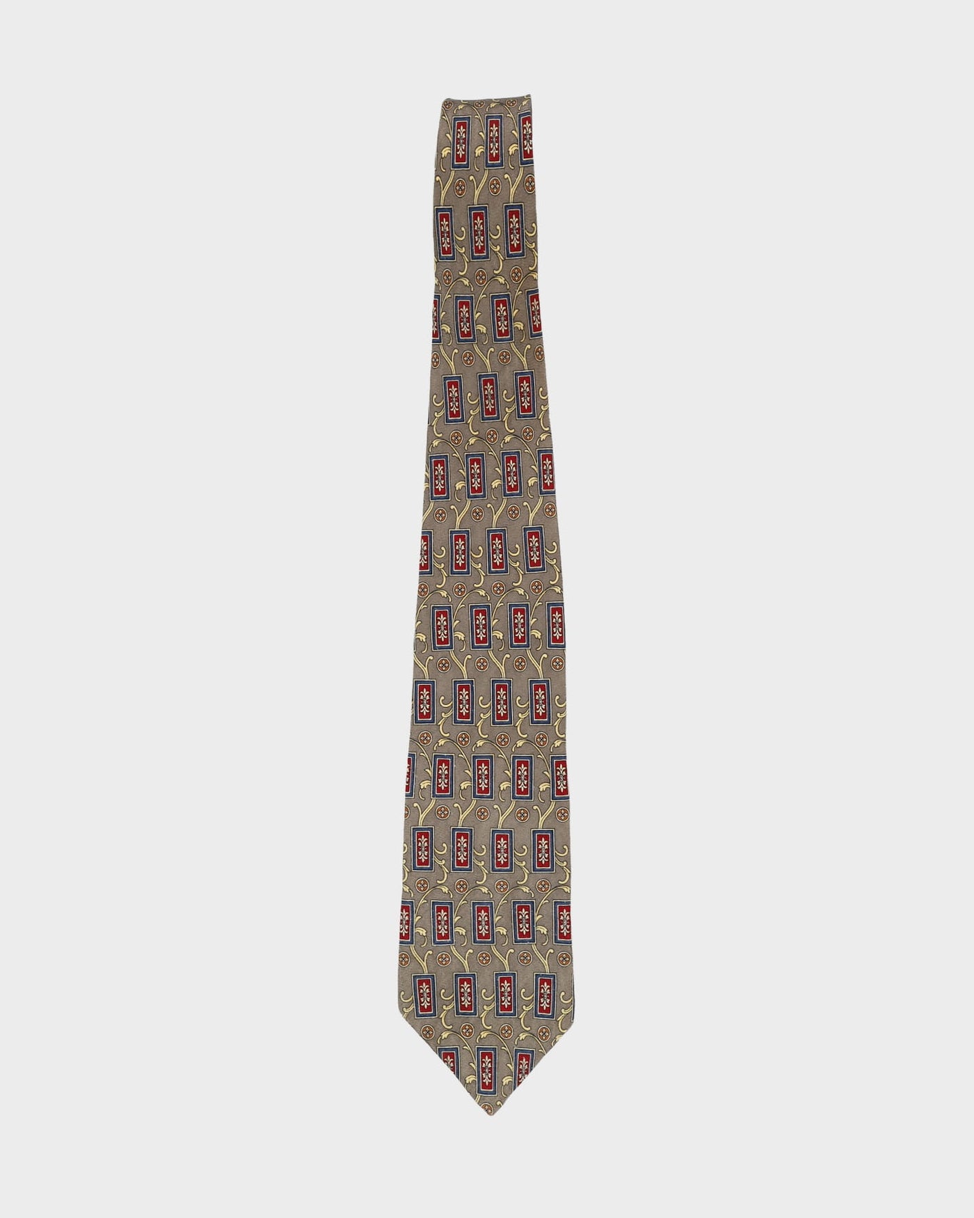 00s Christian Dior Brown / Grey Patterned Tie