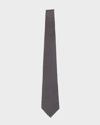 Silk 90s Christian Dior Navy / Red Patterned Tie