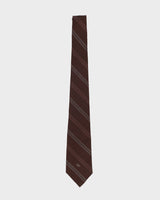 90s Christian Dior Brown Stripe Patterned Tie