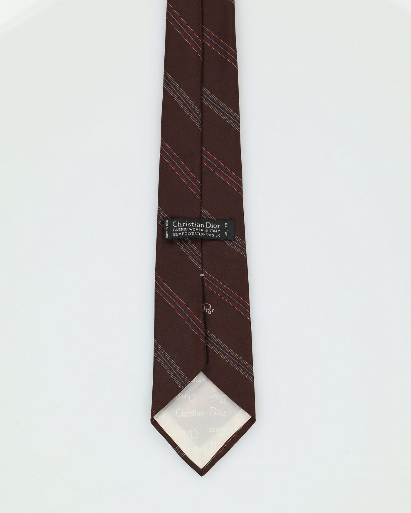 90s Christian Dior Brown Stripe Patterned Tie