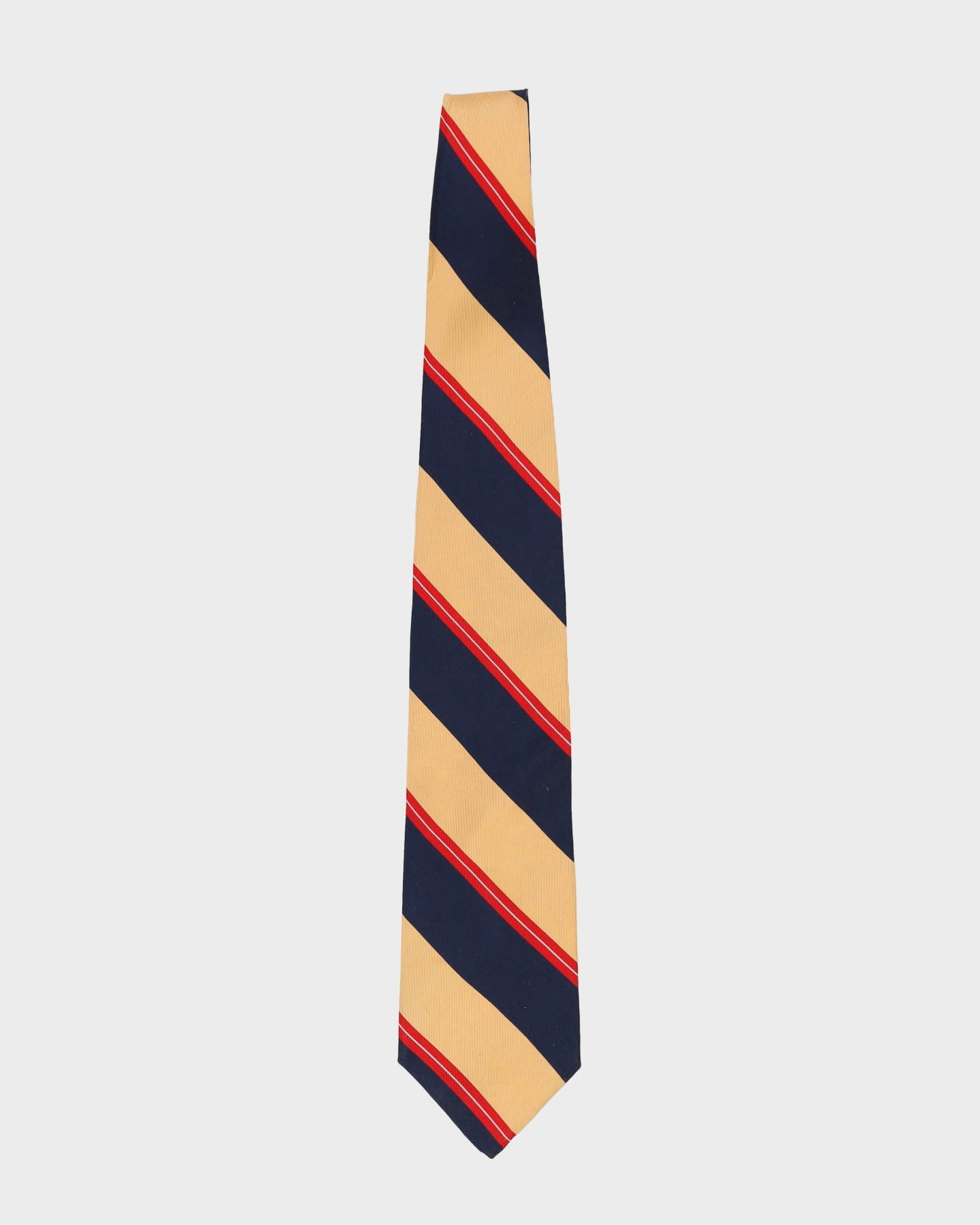 90s Christian Dior Yellow / Navy Patterned Tie