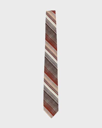90s Christian Dior Brown Dark Tone Patterned Tie