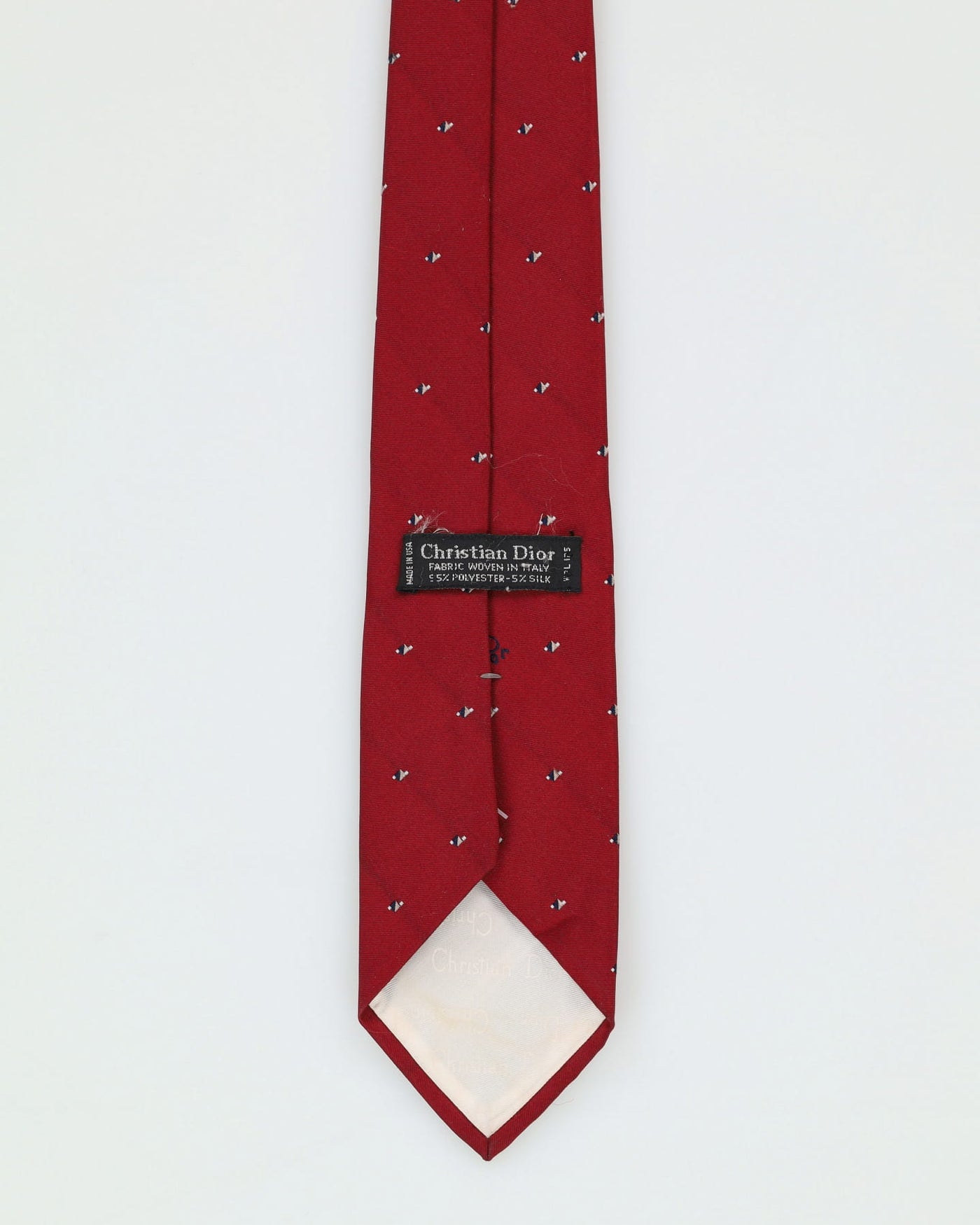 90s Christian Dior Dark Red Patterned Tie