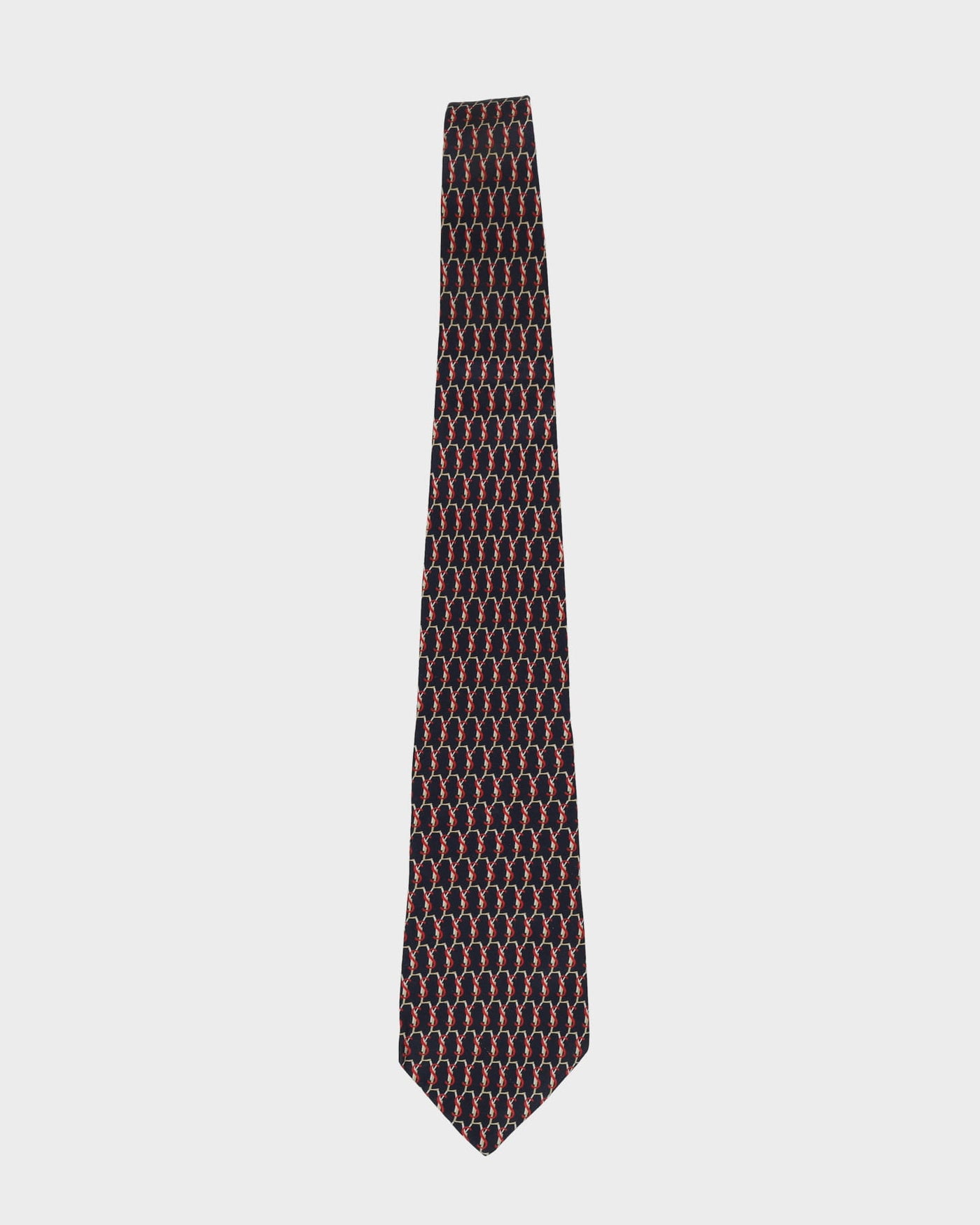 Yves Saint Laurent Navy / Red Patterned Tie