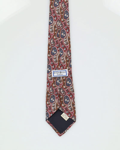 80s Silk Yves Saint Laurent Patterned Tie