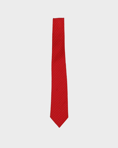 90s Yves Saint Laurent Red Patterned Tie