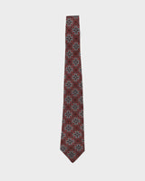 90s Silk Yves Saint Laurent Red Psychedelic Patterned Tie