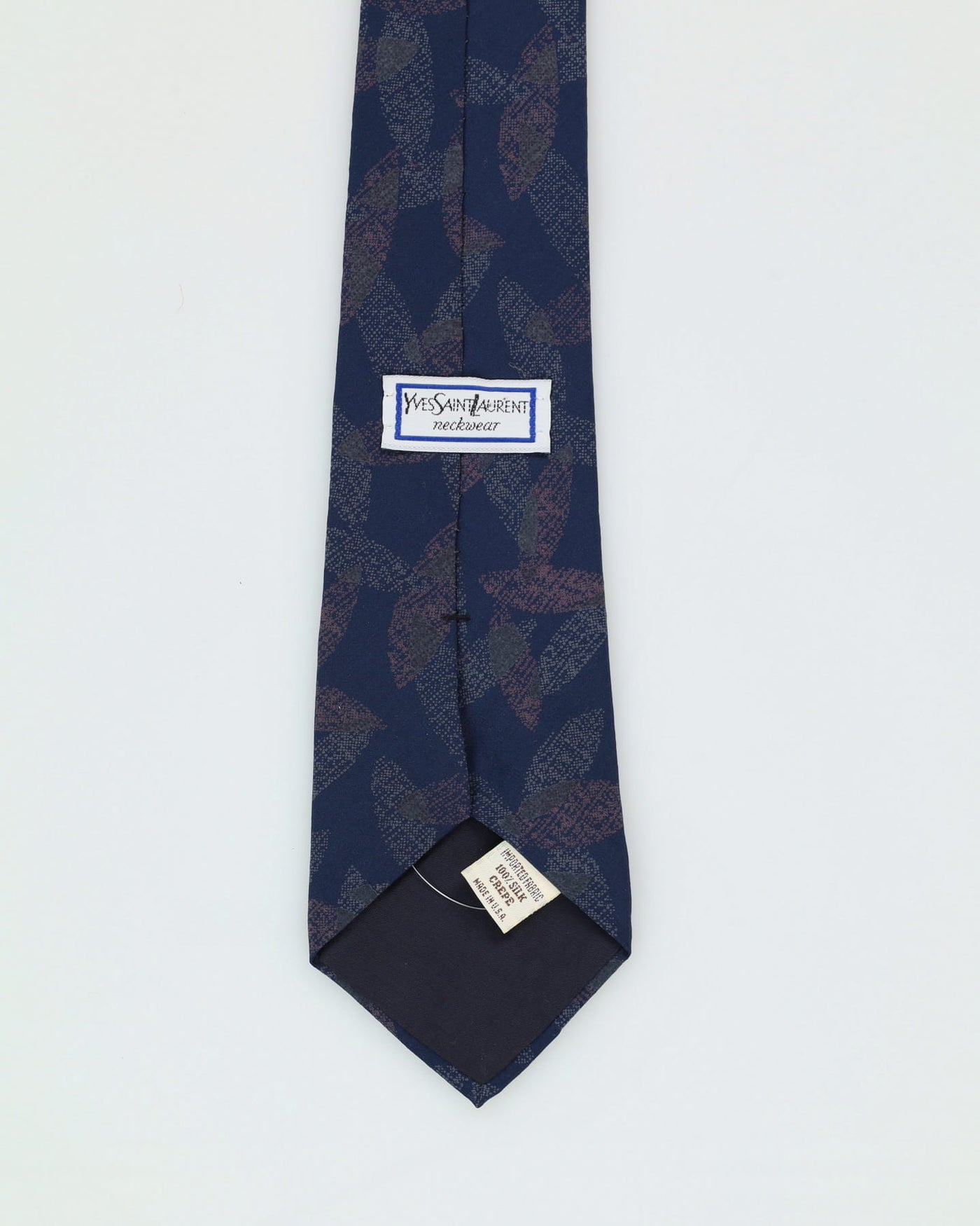 90s Yves Saint Laurent Blue Patterned Tie