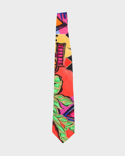 90s Gianni Versace Multi Colour Patterned Tie